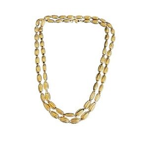 Vintage Monet Gold Necklace Textured Link Chunky Maximalist 80s 90s 36" Long